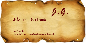 Jári Galamb névjegykártya